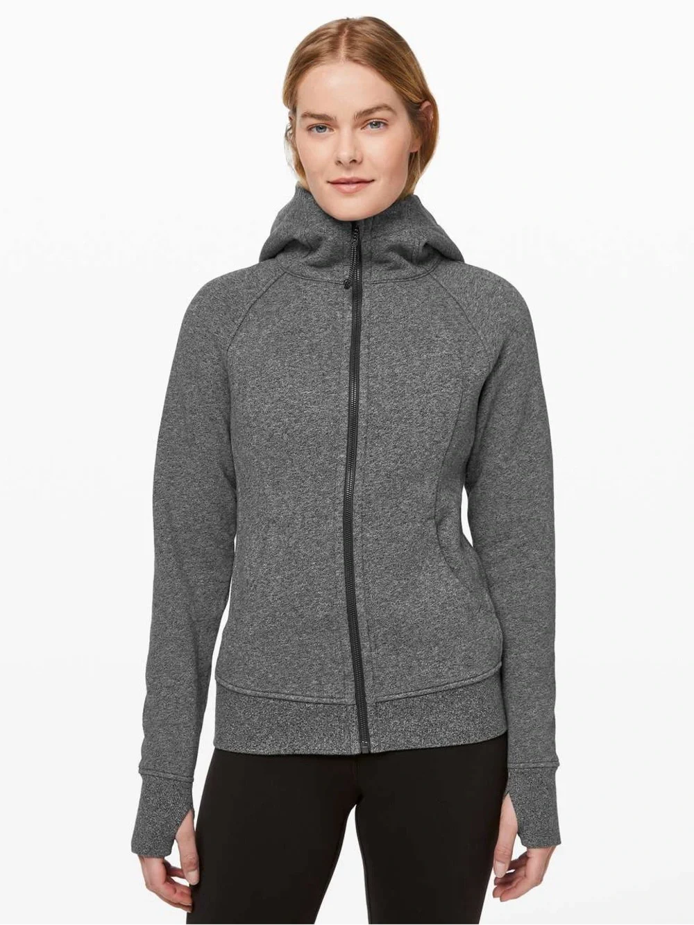 Lululemon Scuba Hoodie *Light Cotton Fleece Heathered Speckled Black
